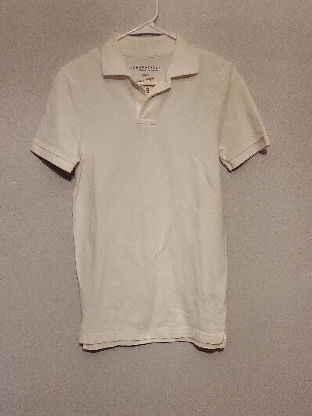 Aeropostale Men's Cream Short-Sleeve Polo